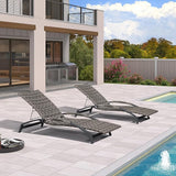 PURPLE LEAF Patio Chaise Lounge Chair Set of 2 Wicker Tanning Outdoor Pool Adjustable Recliner Chair for Outside Beach - Photo 8