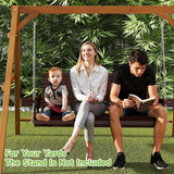 Real Relax Front Porch Swing, Wooden 3 Person Outdoor Hanging Patio Swing Chair with Cup Holders - Photo 8