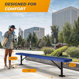 Heavy-Duty Outdoor Metal Bench, Thermoplastic-Coated, Surface, Weatherproof, Commercial-Grade for Parks, Gardens, Patios - Photo 2