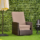 Outsunny Outdoor Wicker Swivel Recliner Chair, Reclining Backrest, Lifting Footrest, 360° Rotating Basic - Photo 2