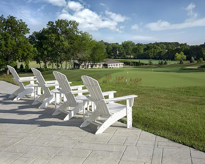 POLYWOOD Nautical Curveback Adirondack Chair, HDPE Outdoor Patio Furniture for Deck, Pool, Garden, Made in USA