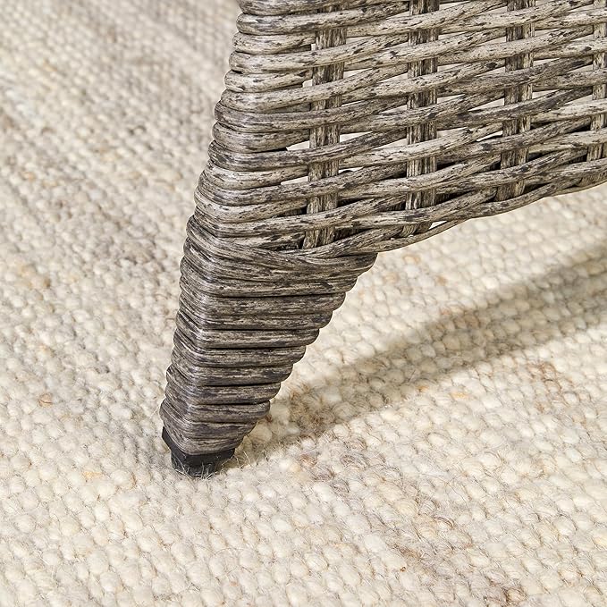 CHITA Patio Wicker Coffee Table with Fully Wrapped Edges, Outdoor Rattan Rectangular Coffee Table for Backyard, Balcony, Apartment, or Porch