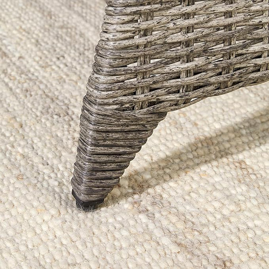 CHITA Patio Wicker Coffee Table with Fully Wrapped Edges, Outdoor Rattan Rectangular Coffee Table for Backyard, Balcony, Apartment, or Porch