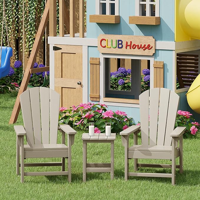 Costaelm Kids Outdoor Side Table, Small Patio HDPE Adirondack Square Table, Porch End Table for Outside Pool Garden - Photo 4