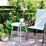 Outdoor Table Small Patio Side Table Waterproof Round Metal Side Table Weather Resistant Portable Outdoor and Indoor - Photo 7