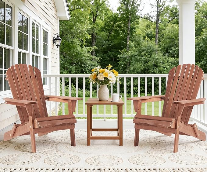 Wooden Folding Adirondack Chair Set of 6 - Photo 8