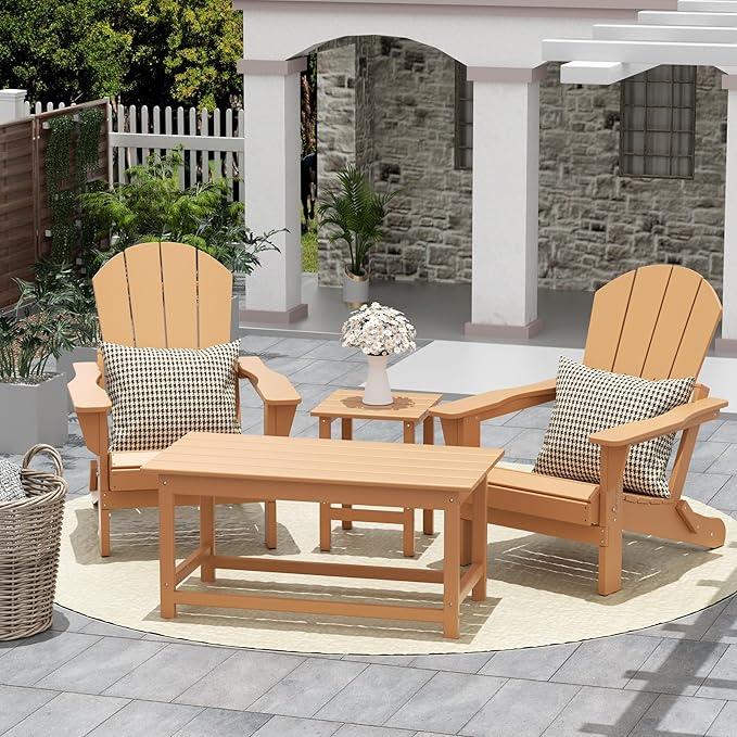WO WESTIN OUTDOOR HDPE Laguna Outdoor Poly Adirondack Coffee Table, Teak