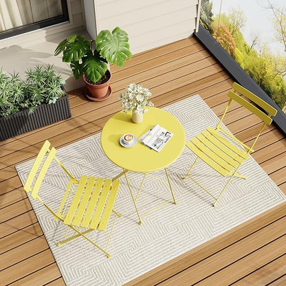 CABIHOME Outdoor Metal Sculpture Garden Chair, Decorative & Functional Resting Seating, Iron Construction, 37.4x7.09x24.8 Inch Outdoor Table and Chair Set for Patio, Garden, Balcony, Yard