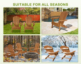 Foldable Adirondack Chairs, All-Weather Lawn & Patio Chairs with Wide Armrests, Solid Wood Outdoor Chairs - 350 Lbs - Photo 7