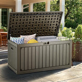 YITAHOME 90 Gallon Large Deck Box, Double-Wall Resin Outdoor Storage Boxes, Deck Storage for Patio Furniture, Cushions - Photo 3