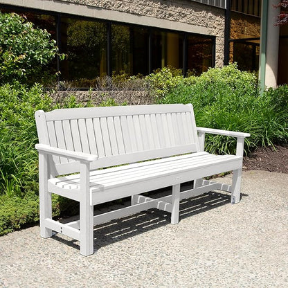 Sequoia Professional CM-BENSQ62-WHE Commercial Grade Exeter 6 Foot Garden Bench, White