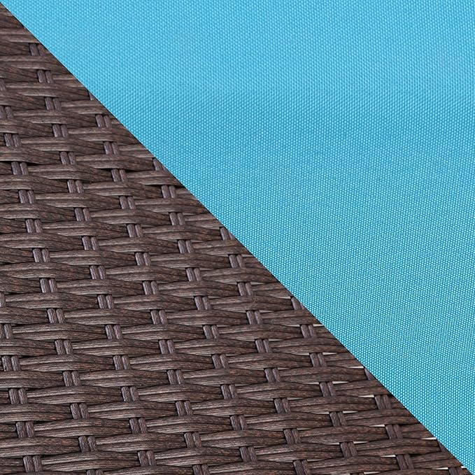 HOMREST Outdoor Lounge Chairs Set of 6, Patio Wicker Chaise Lounge with Removable Cushion, Rattan Pool Sunbathing Recliners with Adjustable Backrest (Turquoise)