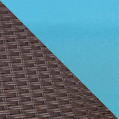 HOMREST Outdoor Lounge Chairs Set of 6, Patio Wicker Chaise Lounge with Removable Cushion, Rattan Pool Sunbathing Recliners with Adjustable Backrest (Turquoise)