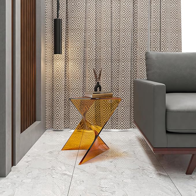 LeisureMod 15.75" Triangular Side Table, Stackable Plastic Accent End Table for Indoor & Outdoor Use - Photo 2