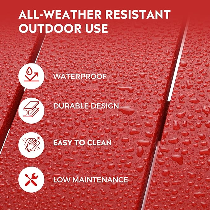 Costaelm Square Outdoor Side Tables, Adirondack Patio Tables for Outside, HDPE Patio End Table Weather Resistant - Photo 8