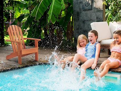 SoliWood Kids Outdoor Wooden Adirondack Chair for Patio Garden Backyard Porch Pool