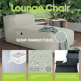 Dineli Chaise Lounge Chair Outdoor Bed Lounger Outdoor Couch Sofa for Pool Comfy Patio Furniture Foam Filling Bean Bed - Photo 5