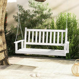 Tangkula 2 Person Wooden Porch Swing, Hanging Patio Swing with 2 Adjustable Galvanized Metal Chains, Slatted Back & Seat - Photo 8