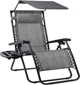 Best Choice Products Folding Zero Gravity Outdoor Recliner Patio Lounge Chair w/Adjustable Canopy Shade, Headrest - Photo 1