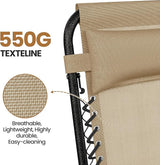 Yaheetech Zero Gravity Recliners Outdoor Adjustable Folding Reclining Lounge Chairs w/Pillows - Photo 5