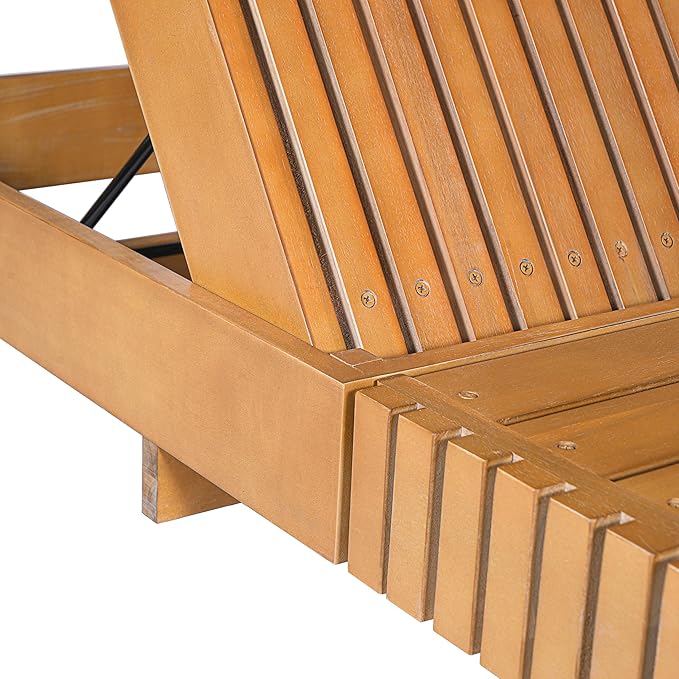 Christopher Knight Home Habery Acacia Wood Chaise Lounge Outdoor, Wooden Patio Chaise Lounge, Outdoor Sunbathing Lounge Chair, Adjustable Backrest Single Sofa for Poolside, Garden, Copper Teak