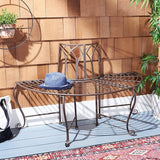 SAFAVIEH Outdoor Furniture Collection – Abia Rustic Brown Wrought Iron 50-Inch Curved Tree Bench - Photo 2