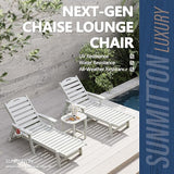 Patio Chaise Lounge Chair Set of 2, HDPE Outdoor Lounge Chairs with 5-Position Adjustable Backrest - Photo 5