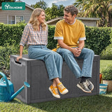 YITAHOME 100 Gallon Large Resin Deck Box Outdoor Storage Boxes for Patio Furniture, Outdoor Cushions - Photo 3