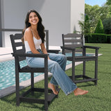Tall Adirondack Chair, All Weather Resistant Adirondack Bar Stools for Patio, Lawn, Garden, Swimming Pool - Photo 7