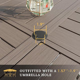VICLLAX Round Patio Table with Adjustable Umbrella Hole for 8, All Weather Metal Outdoor Dining Table for Lawn Garden - Photo 4