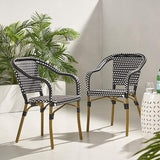 Christopher Knight Home Cecil Bistro Chairs, Black + White + Wood Print - Photo 2