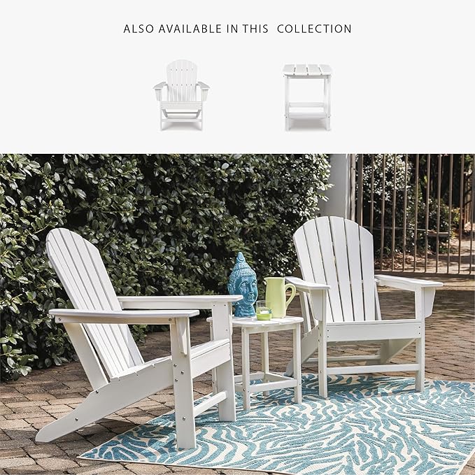 Signature Design by Ashley Sundown Treasure Outdoor Patio HDPE Weather Resistant End Table, White