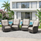4 Piece Outdoor Swivel Rocker Patio Chairs Set, Patio Chairs Set of 4 with Thickened Olefin Cushions - Photo 9
