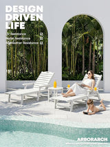 Patio Chaise Lounge Chair Set of 4, HDPE Outdoor Lounge Chairs with 5-Position Adjustable Backrest - Photo 3