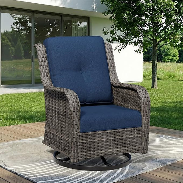 Outdoor Swivel Rocker Patio Chair - Outdoor Wicker Patio Furniture with Thickened Olefin Cushions - Photo 1