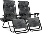 Best Choice Products Set of 2 Adjustable Steel Mesh Zero Gravity Lounge Chair Recliners w/Pillows and Cup Holder Trays - Photo 1