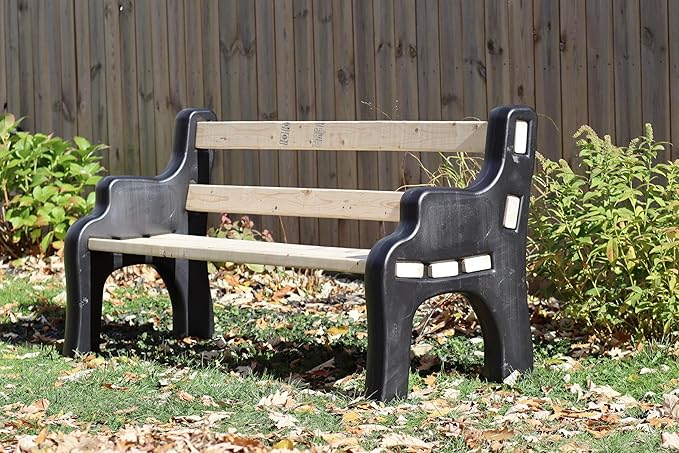DIY Bench Ends Kit – Build Your Own Outdoor or Patio Bench – Fits Standard 2x4s, Hardware Not Included – Made in USA by Confer Plastics (Black)