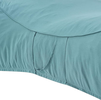 Merax Outdoor Bean Bag Chair Sun Lounger for 2 Adult, 73" Big Comfy Outdoor Bean Bag Daybed Couch with Headrest, Water-Resistant Fabric Patio Chaise Lounger Chair for Pool Balcony Beach Deck, Teal