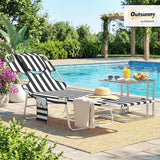 Outsunny Chaise Lounge Chair Outdoor with Face Arm Hole, 5-Position Reclining Face Down Tanning Chair with Carry Strap - Photo 2