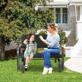 Tangkula Outdoor Glider Bench, Porch Glider Loveseat Swing Bench with w/Steel Frame, 2-Seat Rocking Chair for Porch - Photo 4
