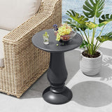 UPHA 2-Piece Outdoor Patio Round Side Table,Concrete Accent End for Outside Yard, Deck, Living Room, Bedroom, Grey - Photo 2