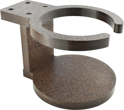 Poly Cup Holder for Adirondack Chair or Patio, Fits Standard- Large Cups (2 Pack, Tudor Brown)