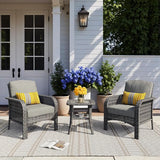 HOOOWOOO Patio Furniture Set, 3 Pieces Outdoor Conversation Set - Photo 1