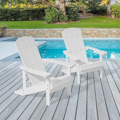 Adirondack Chairs, Plastic Adirondack Chairs Set of 2, All-Weather Resistant, Widely Used in Outdoor, Fire Pit, Deck, Outside, Garden