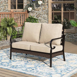 Patio Furniture Sofa, Love-Seat Patio Sofa Steel Frame Outdoor Sectional Couch with Deep Seating and 5.75” Cushions for - Photo 1