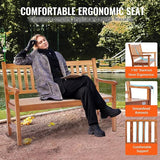 VEVOR Wood Outdoor Bench, 2-Person Garden Bench with Backrest and Armrests, 800 lbs Load Capacity - Photo 6