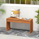 Tangkula Wood Outdoor Garden Bench, 2-Person Patio Backless Bench with Solid Wooden Frame - Photo 4