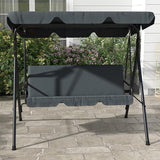 Outsunny 3-Seat Outdoor Patio Swing Chair with Removable Cushion, Steel Frame Stand and Adjustable Tilt Canopy for Patio - Photo 8