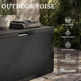 YITAHOME 90 Gallon Large Outdoor Deck Box, Lockable Waterproof Resin Storage Box with Handles - Photo 9