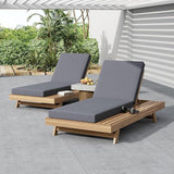 espidoo Adjustable Outdoor Chaise Lounge: 4-Position Reclining Chaise with Breathable Slats - Acacia Wood Frame & 4" - Photo 7